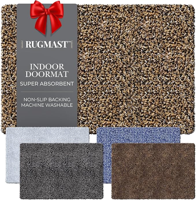 Premium Microfiber Indoor Door Mat – 36"x60" Washable Entry Mat, Waterproof by RugMast