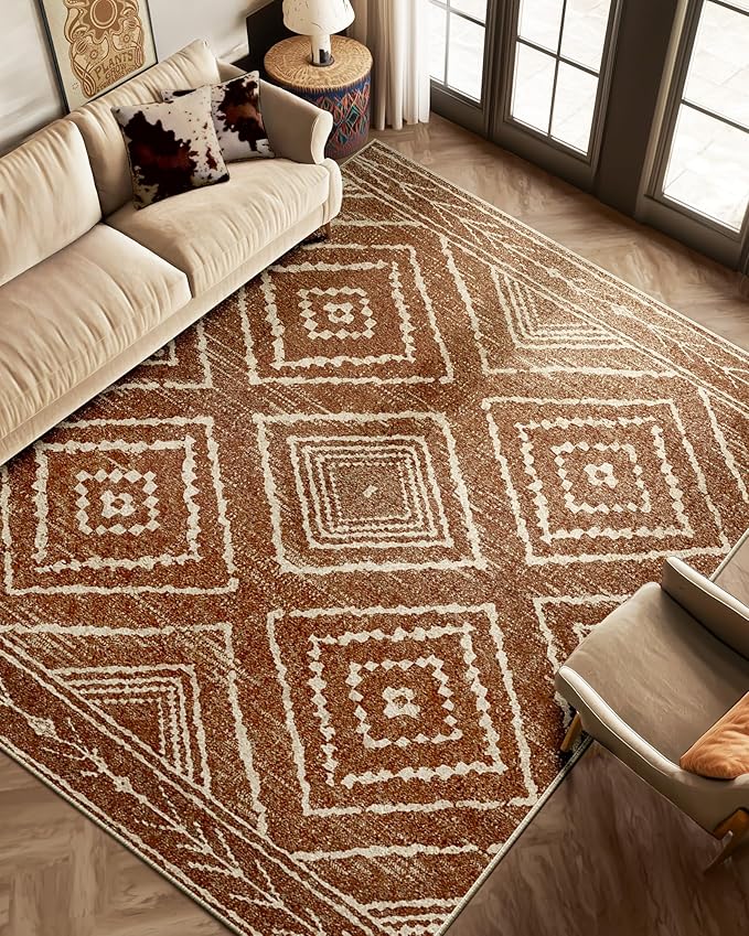 BESTSWEETIE Area Rug 5x7 Rug Machine Washable Non-Slip Low Pile Print Pattern - Image 2