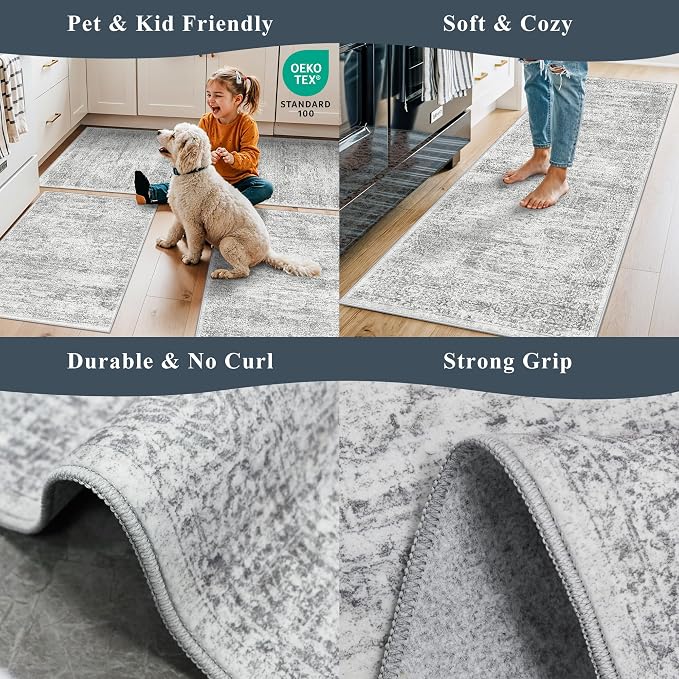 Runner Rug 2x8 Washable Hallway: Non Slip Kitchen Runners - Image 5