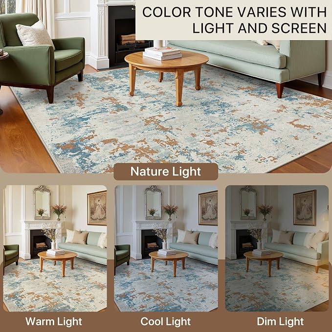 BEIMO Area Rugs 6x9 for Living Room Bedroom, Modern Abstract Machine Washable - Image 6