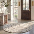 SAFAVIEH Florida Shag Collection 6'7" Round Cream/Beige SG471 Abstract Wave by Unknown