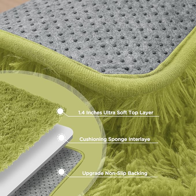 9x12 Green Grass Area Rugs for Living Room, Large Fluffy Shag Rug for Bedroom - Image 7