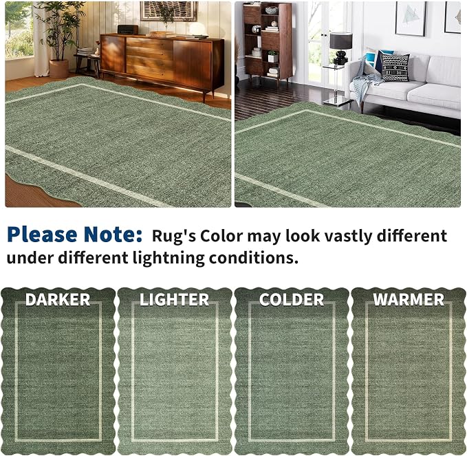 GarveeHome Scalloped Washable Area Rug 6x9 Rug - Image 9