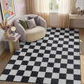 GarveeHome Checkered Dark 3x5 Washable Rug Geometric Diamond Dot Modern Soft by GarveeHome