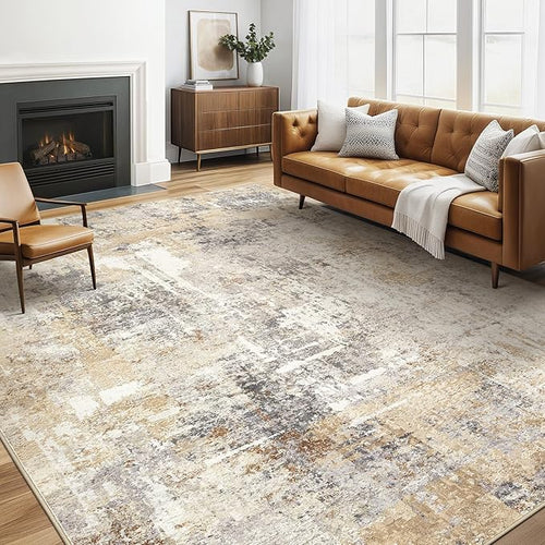 6x9 Area Rugs Living Room: Large Washable Abstract Modern Soft Rug Stain by LOONGRUG