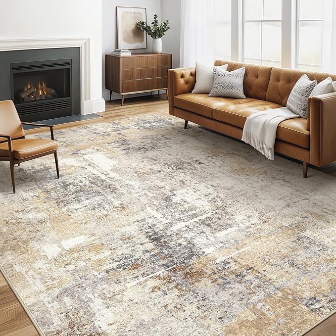 6x8 Area Rug Living Room: Large Washable Abstract Modern Soft Rugs Stain by LOONGRUG