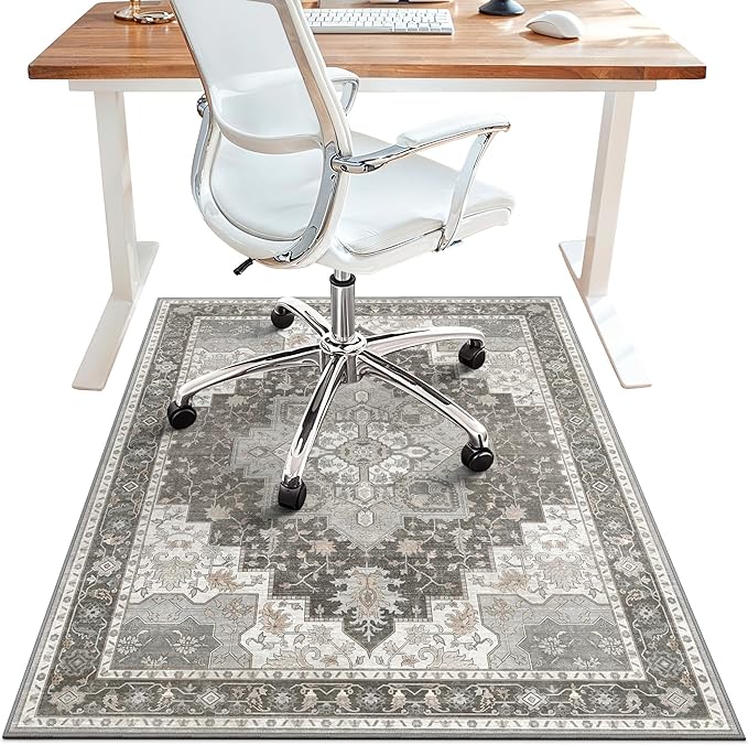 48"x72" Office Chair Mat for Hardwood Tile Floor, Under Desk Carpet Protector by BESBLEE