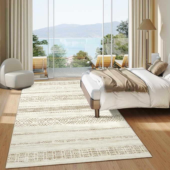 Miukiki 6x9 Area Rug for Living Room Moroccan Washable Rugs Non Slip Indoor - Image 9