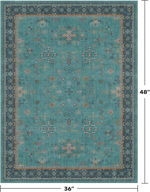 3x4 Teal Rugs for Entryway Indoor - Image 2