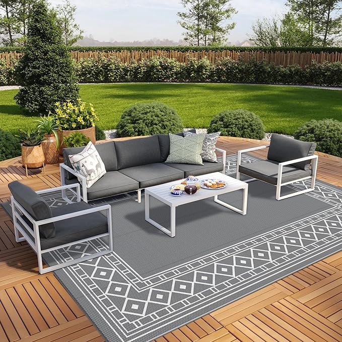 GENIMO Outdoor Rug Waterproof for Patio, Camping Outside Mat for Outdoor Decor by GENIMO