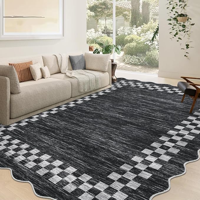 GarveeHome 4x6 Area Rug Small Washable Living Room Rug Scalloped Rug - Image 8