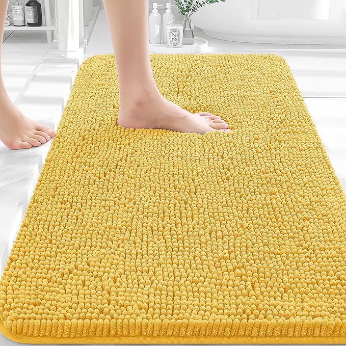 OLANLY Bathroom Rugs 32x20, Extra Soft Absorbent Chenille Bath Rugs, Rubber by OLANLY
