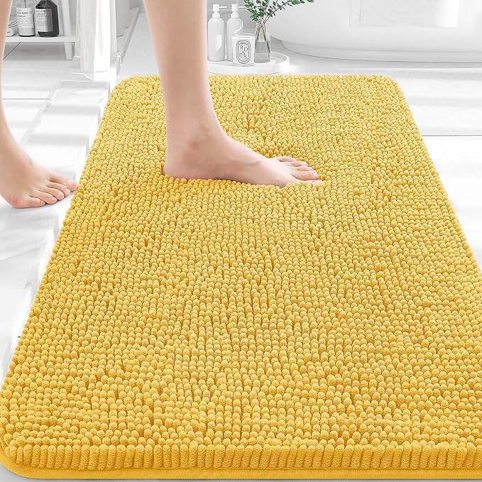 OLANLY Bathroom Rugs 30x20, Extra Soft Absorbent Chenille Bath Rugs, Rubber by OLANLY