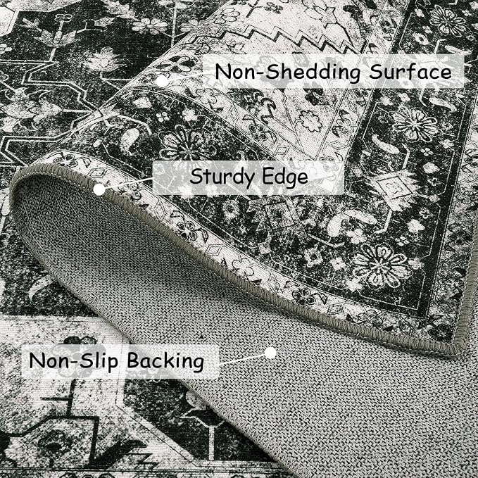 Moynesa Ultra-Thin Washable Vintage 5x7 Area Rugs - Image 3