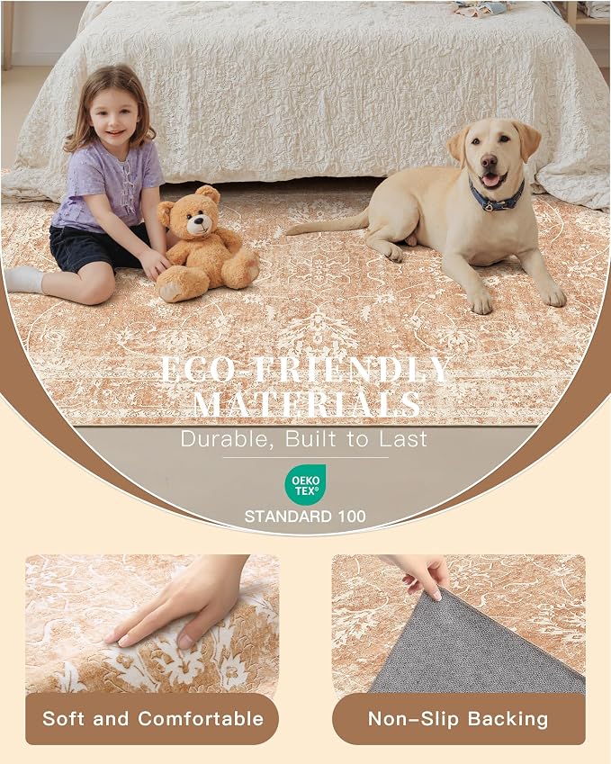 Madane 2x3 Washable Rugs for Entryway, Low Pile Non-Slip Small Area Rug Kitchen - Image 6
