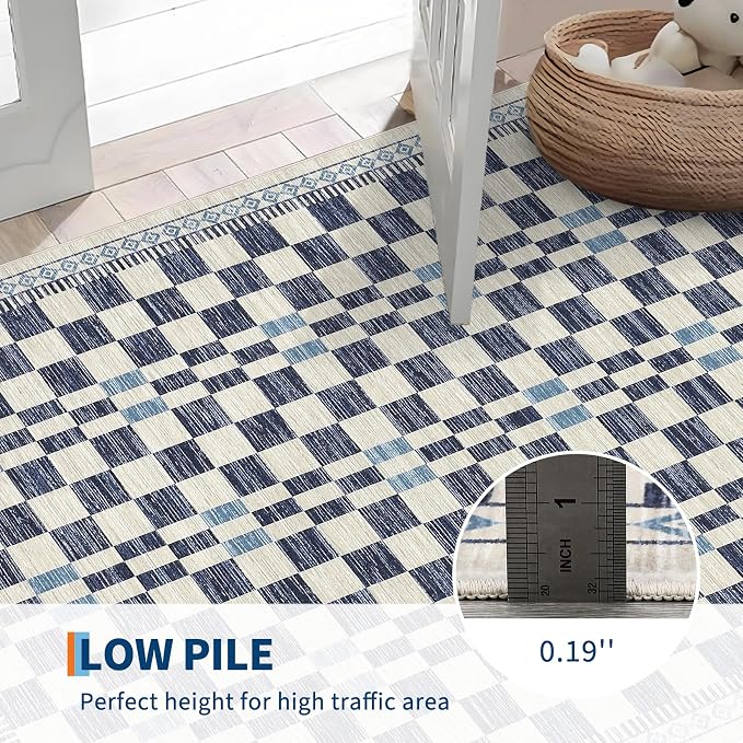 GarveeHome 2x3 Small Rug for Kitchen Modern Checkered Area Rug for Bathroom - Image 4