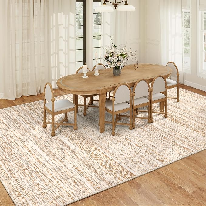 Miukiki 9x12 Area Rug for Living Room Moroccan Washable Rugs Non Slip Indoor - Image 9