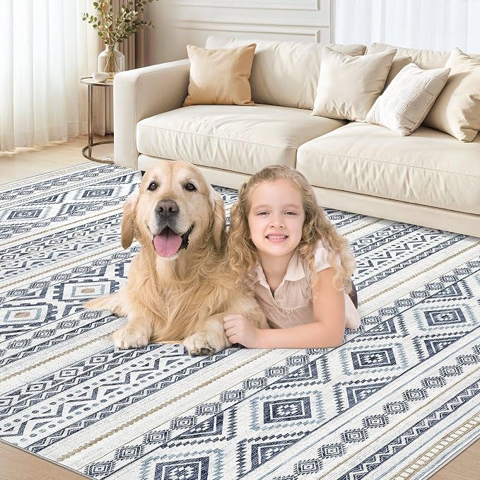 cotiled 7x9 Area Rugs Living Room Rug: Washable Boho Rugs - Image 8