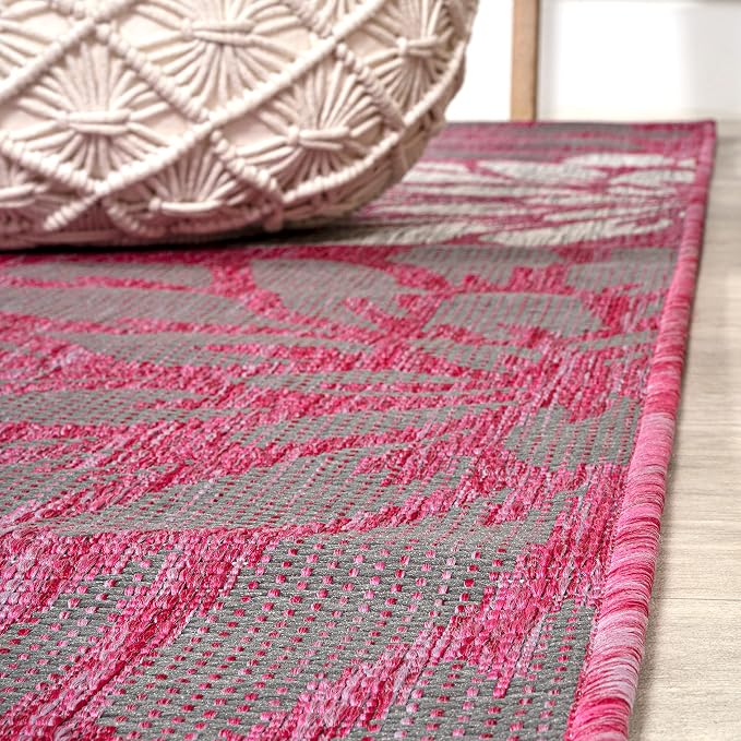 JONATHAN Y Floral Textured Weave Indoor Outdoor Round Area Rug 5 Ft - Image 4