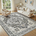 5x7 Area Rugs for Living Room, Washable Non Slip Vintage Distressed Stain by JessibouAreaRug