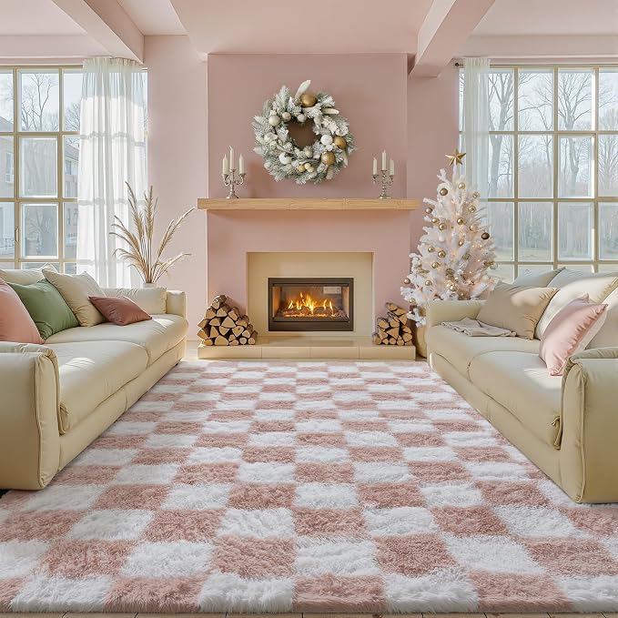 PureCozy Checkered Rug 6x9 for Living Room by PureCozy
