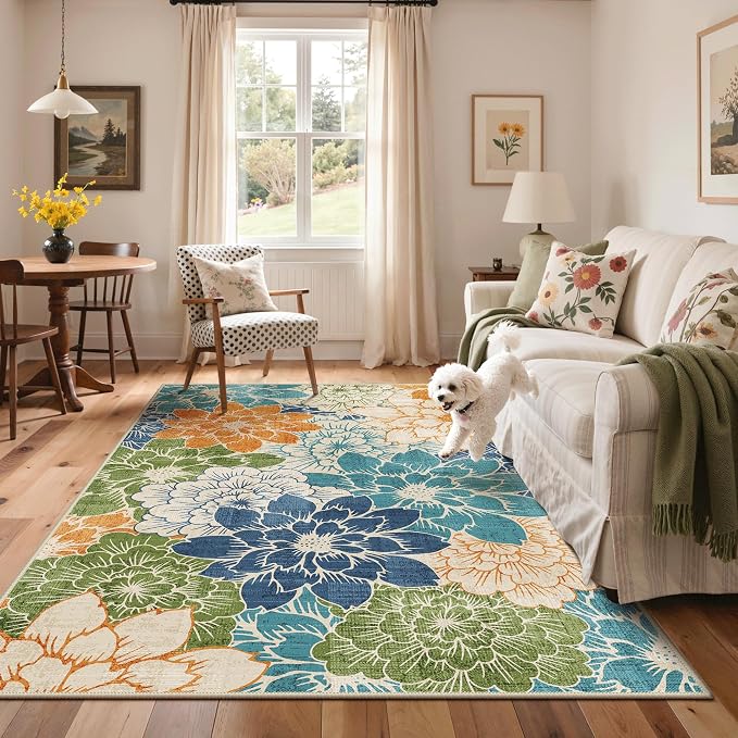 GENIMO Indoor Outdoor Area Rug 4'x6', Machine Washable Rugs - Image 4