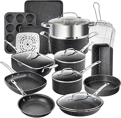 Granitestone 20 Pc Pots and Pans Set Nonstick Kitchen Cookware Set by Granitestone+
