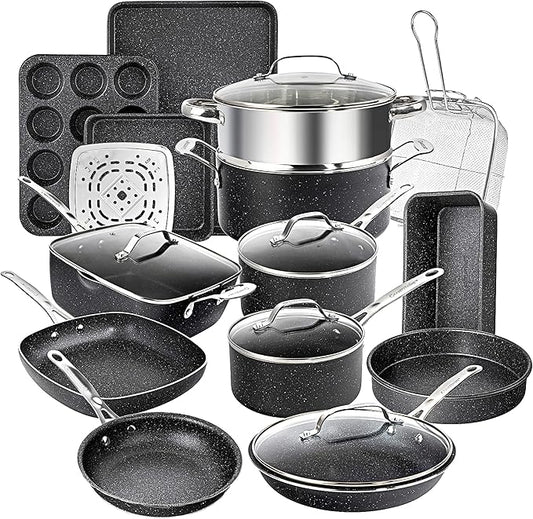 Granitestone 20 Pc Pots and Pans Set Nonstick Kitchen Cookware Set by Granitestone+