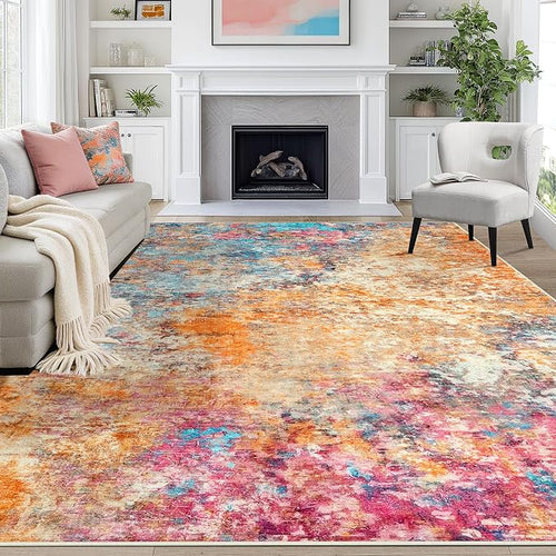 9x12 Area Rugs for Living Room Rug Washable: Abstract Large Rug for Dining Room by Aelenmu