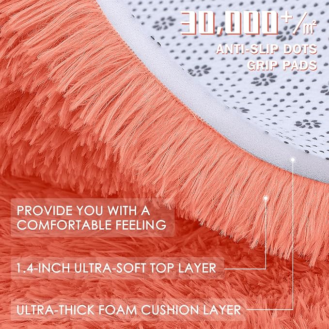 OLANLY Area Rugs for Living Room Bedroom, Machine Washable 4x5.9 ft Soft Fluffy - Image 5