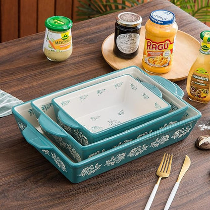 Wisenvoy Baking Dish Ceramic Lasagna Pan Casserole Dish 3-Piece Bakeware Sets - Image 7