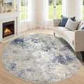 8ft Washable Round Rug by KiginaraArt