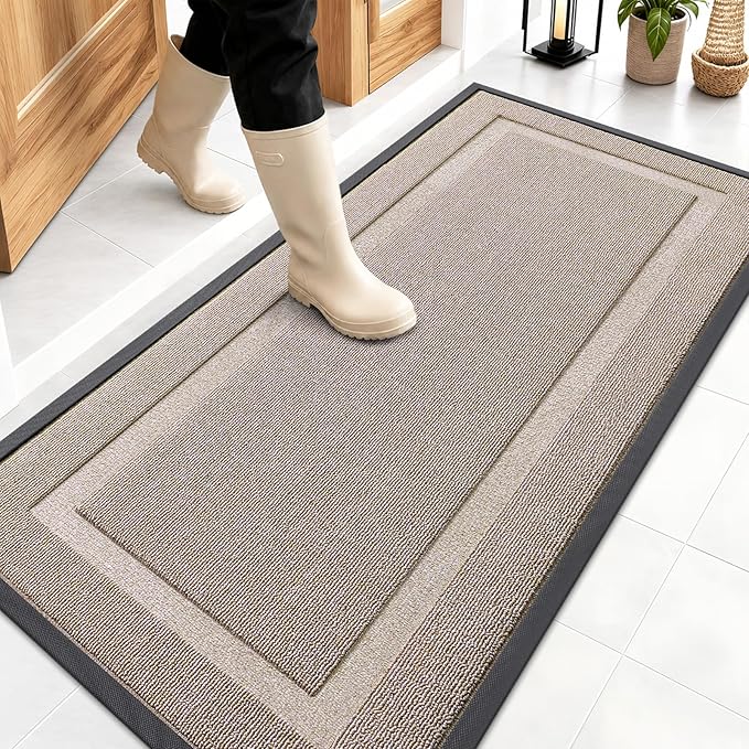 OLANLY Front Door Mat Indoor Outdoor Entrance, Waterproof All-Season, by OLANLY