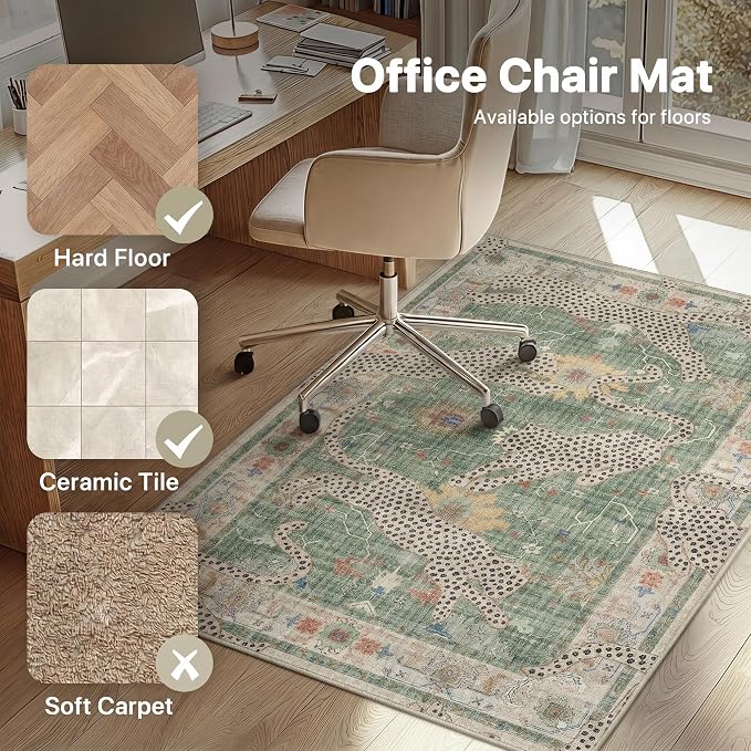 48"x72" Office Chair Mat for Hardwood Tile Floor, Under Desk Carpet Protector - Image 3