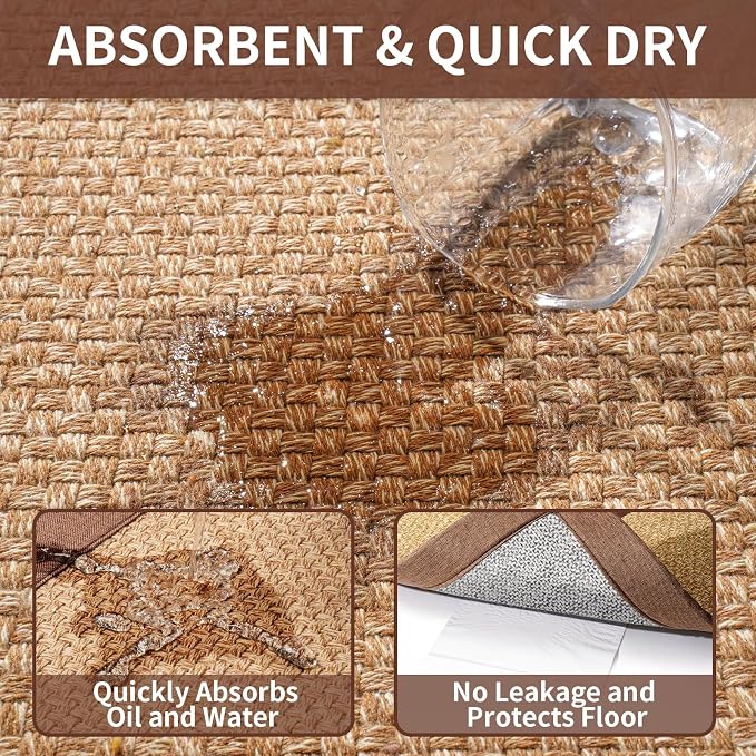YDKGL Kitchen Mats for Floor, Rubber Backing Kitchen Rugs Non Slip Washable - Image 4