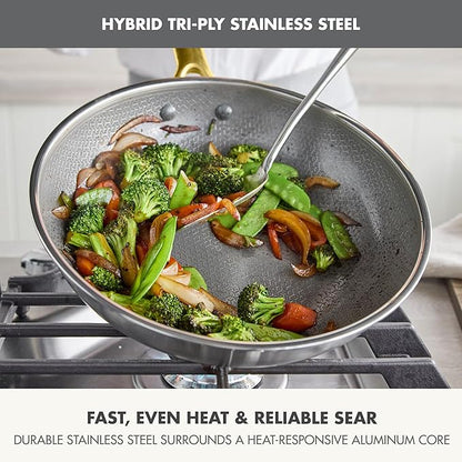 GreenPan Hybrid 11” Nonstick Stainless Steel Wok Pan, APEX Tri-Ply Thermobond - Image 3