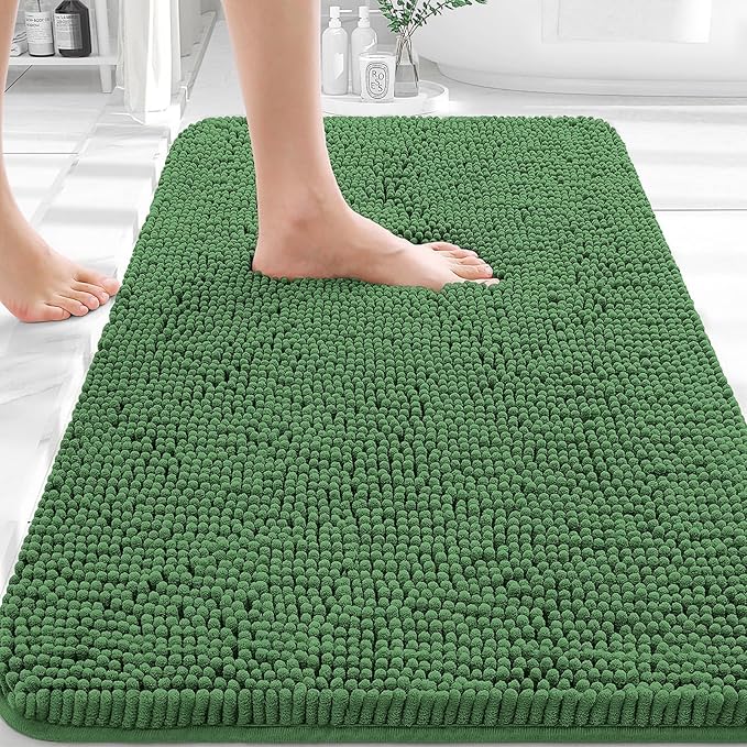 OLANLY Bathroom Rugs 30x20, Extra Soft Absorbent Chenille Bath Rugs, Rubber by OLANLY