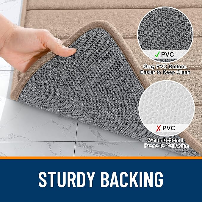 OLANLY Memory Foam Long Bathroom Rugs Runner 59x24, Super Soft Absorbent Bath - Image 7