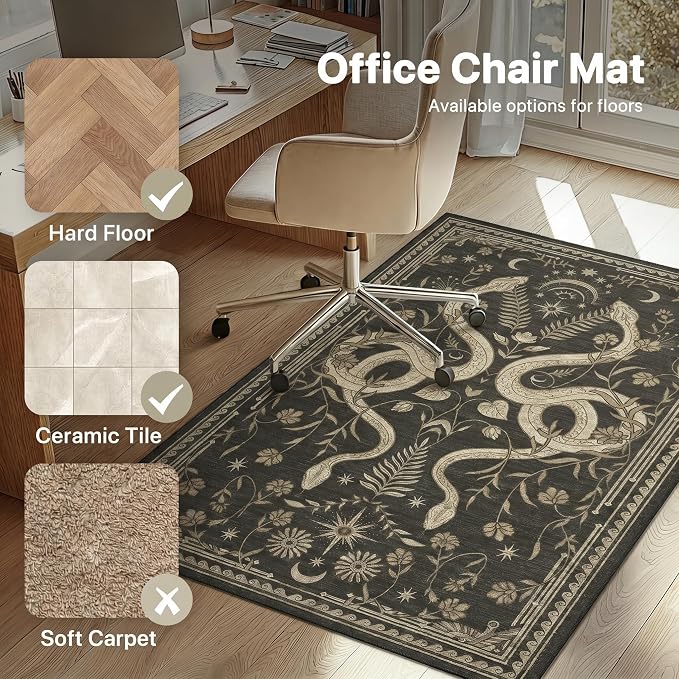 48"x60" Office Chair Mat for Hardwood Tile Floor, Under Desk Carpet Protector - Image 3