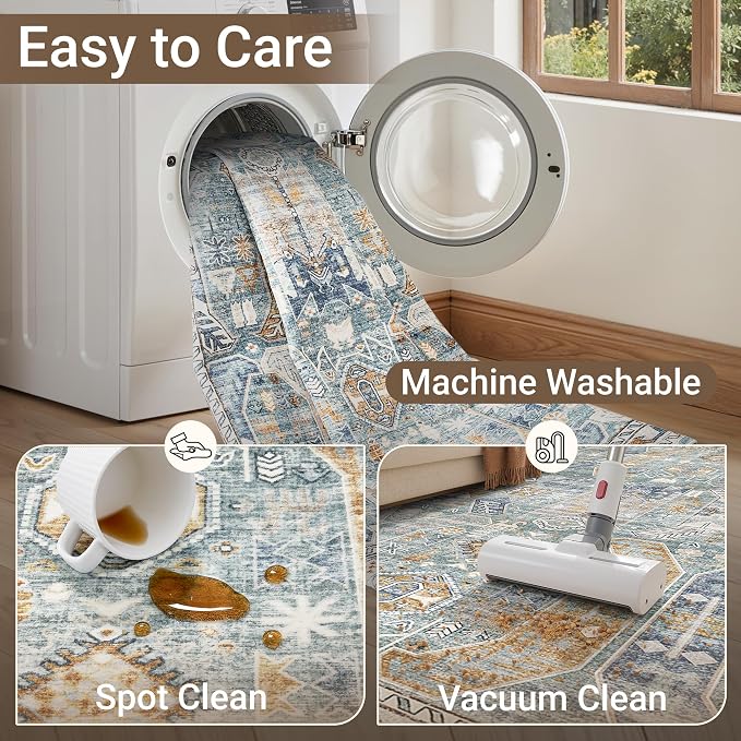 befbee 5x7 Area Rugs for Living Room, Stain Resistant Washable Rug, Non-Slip - Image 5