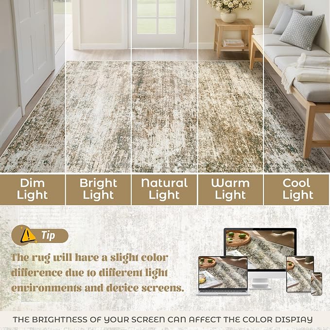XLUEZ 6x9 Area Rugs for Living Room, Washable Modern Abstract Large Area Rug - Image 8