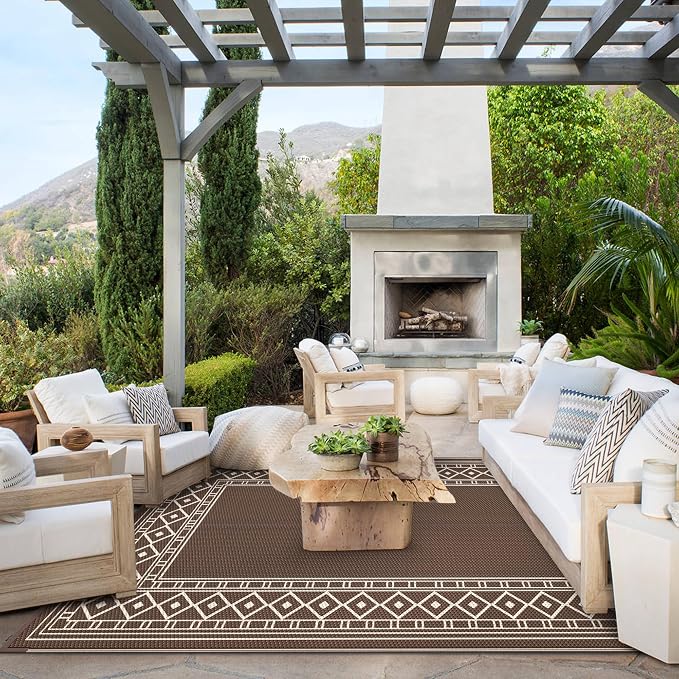 GENIMO Outdoor Rug Waterproof for Patio Decor, Outside Area Mat for Rv - Image 2