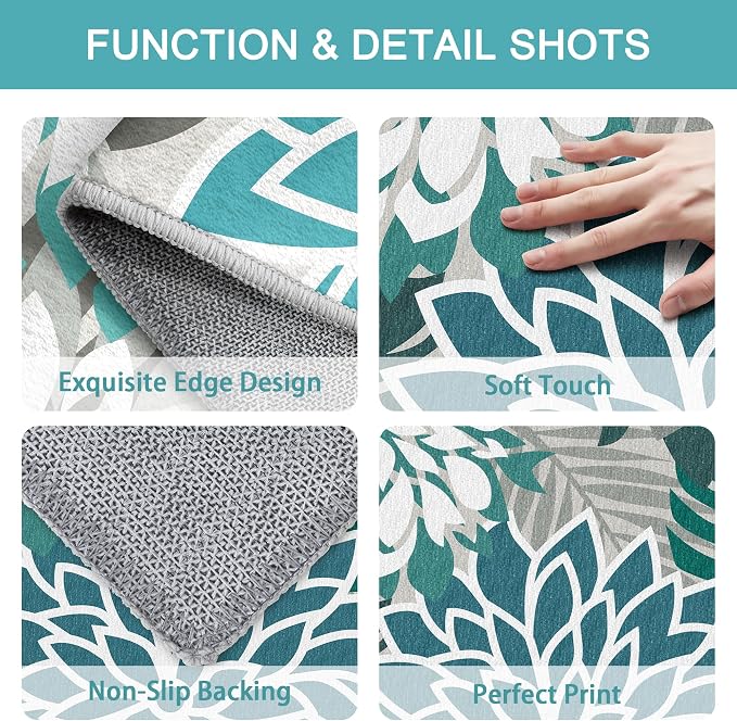 Colorful 5x8 Outdoor Area Rug Washable Multicolored Patio Rug Tropical - Image 5