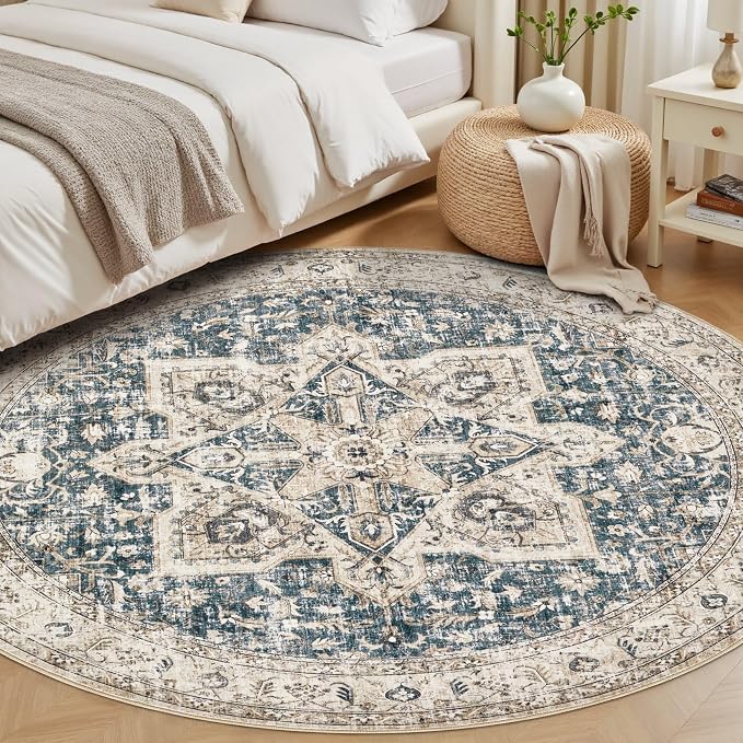 Tortania 4' Round Area Rug Living Room Rugs - Image 6