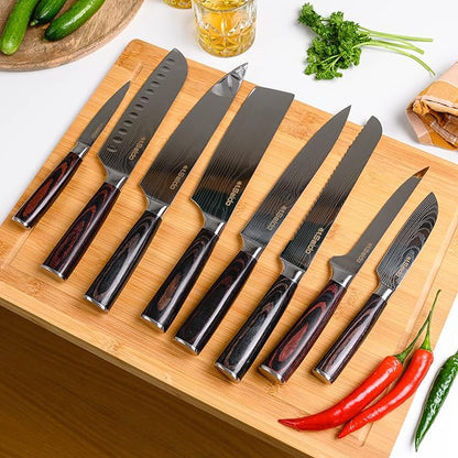 Seido Knives Master Chef Knife Set, 8-Piece Kitchen Knife Set, High-Carbon - Image 5