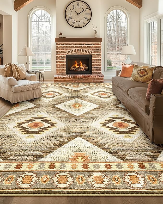 BESTSWEETIE Area Rug 7x9Rug Machine Washable Non-Slip Low Pile Print Pattern - Image 8