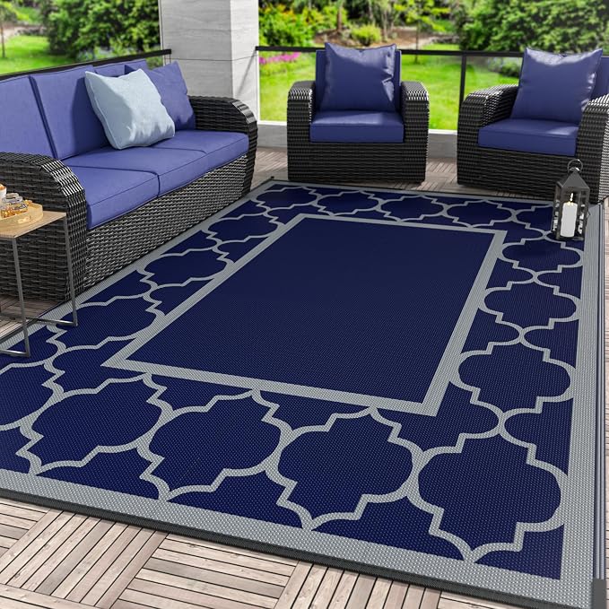 GENIMO 4 ' x 6 ' Outdoor Rug for Patio Clearance, Waterproof Indoor Outdoor by GENIMO