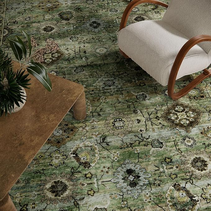 Washable Area Rugs for Living Room: 9x12 Rug Boho Vintage Rugs Stain Resistant - Image 4
