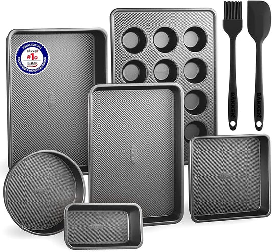 Bakeware Set – 8 Piece – Non-Stick Professional Home Bakeware – Multi Sized by Unknown