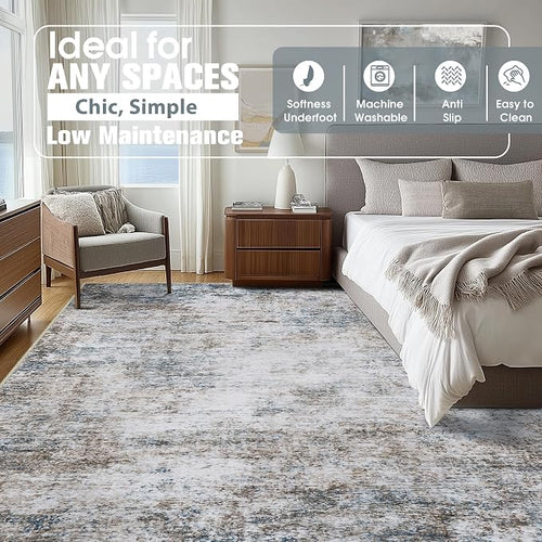 10x14 Area Rugs for Living Room Rug Washable: Abstract Large Rug Indoor Modern - Image 2